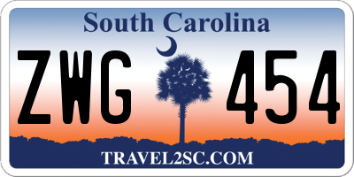 SC license plate ZWG454