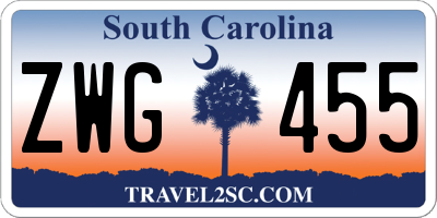 SC license plate ZWG455