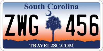 SC license plate ZWG456