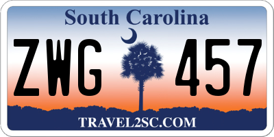 SC license plate ZWG457