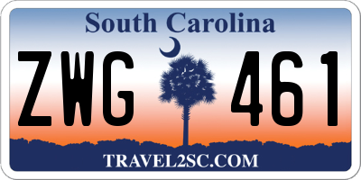 SC license plate ZWG461