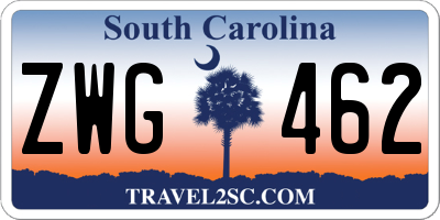 SC license plate ZWG462