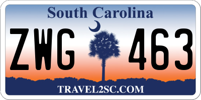 SC license plate ZWG463
