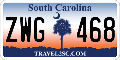 SC license plate ZWG468