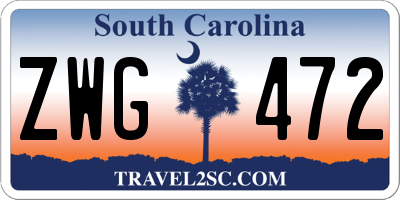 SC license plate ZWG472