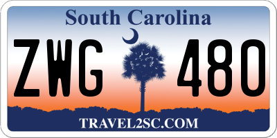 SC license plate ZWG480