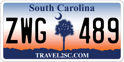 SC license plate ZWG489