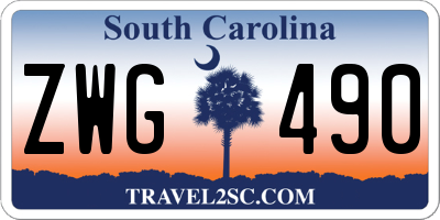 SC license plate ZWG490