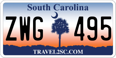 SC license plate ZWG495