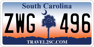 SC license plate ZWG496