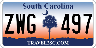 SC license plate ZWG497