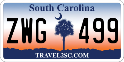 SC license plate ZWG499
