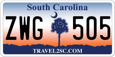 SC license plate ZWG505