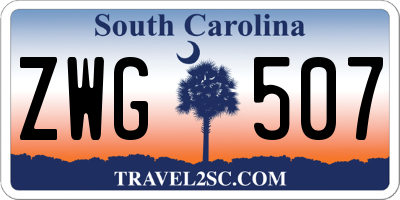 SC license plate ZWG507