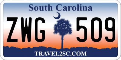 SC license plate ZWG509