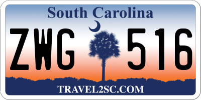 SC license plate ZWG516