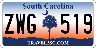 SC license plate ZWG519