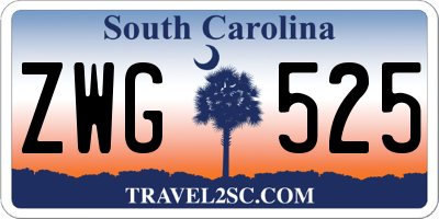 SC license plate ZWG525