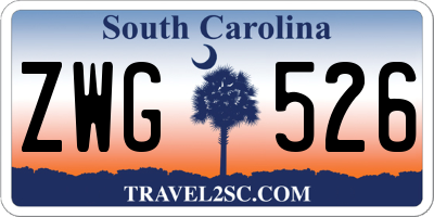 SC license plate ZWG526
