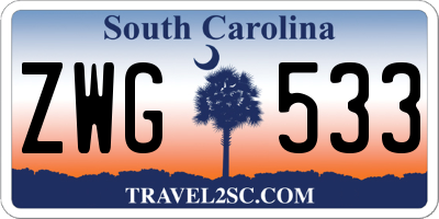 SC license plate ZWG533
