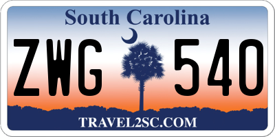 SC license plate ZWG540