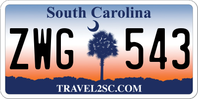SC license plate ZWG543
