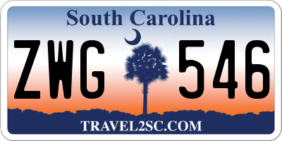 SC license plate ZWG546