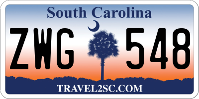 SC license plate ZWG548