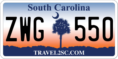 SC license plate ZWG550