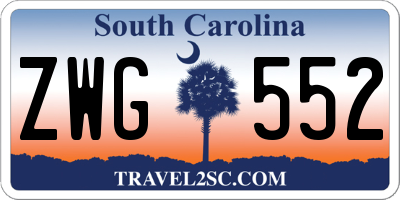 SC license plate ZWG552