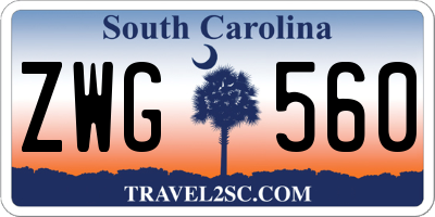 SC license plate ZWG560