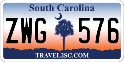 SC license plate ZWG576