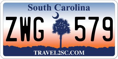 SC license plate ZWG579