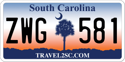 SC license plate ZWG581