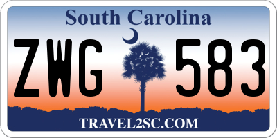 SC license plate ZWG583