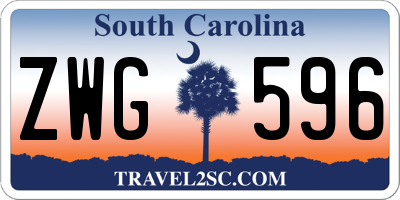 SC license plate ZWG596