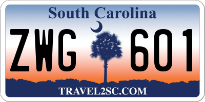 SC license plate ZWG601