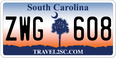 SC license plate ZWG608