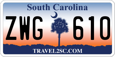 SC license plate ZWG610