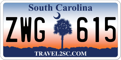 SC license plate ZWG615