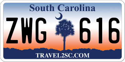SC license plate ZWG616