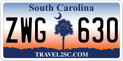 SC license plate ZWG630