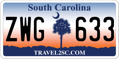 SC license plate ZWG633