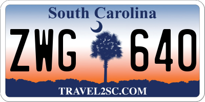 SC license plate ZWG640