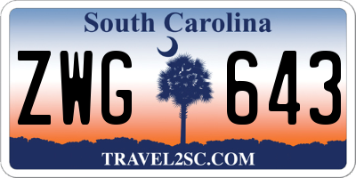 SC license plate ZWG643