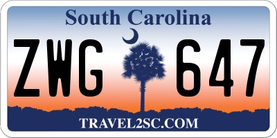 SC license plate ZWG647