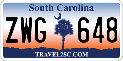 SC license plate ZWG648