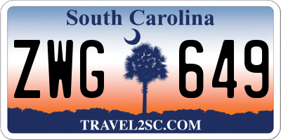 SC license plate ZWG649