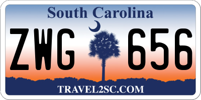 SC license plate ZWG656