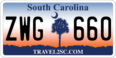 SC license plate ZWG660